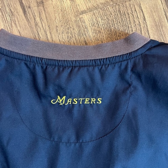 Masters Golf Vest Mens XL Navy V Neck Pullover Windbreaker Jacket Pockets EUC - Picture 5 of 5